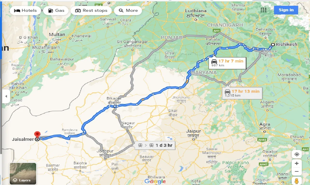 rishikesh-to-jaisalmer-one-way