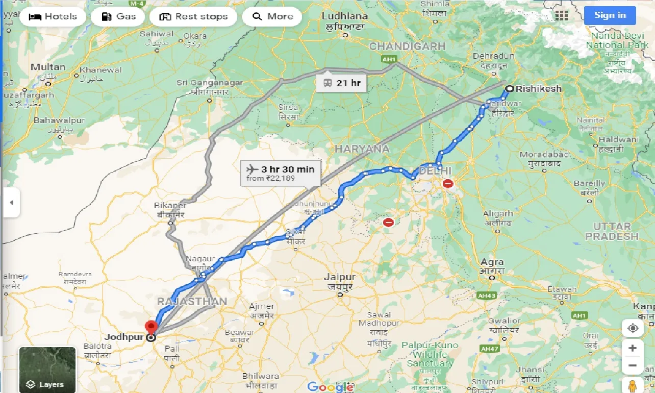 rishikesh-to-jodhpur-one-way
