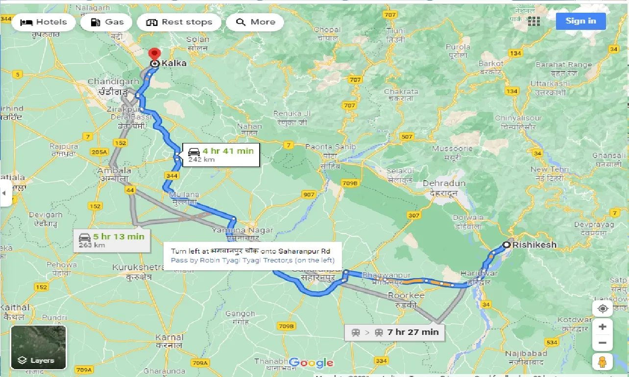 rishikesh-to-kalka-one-way