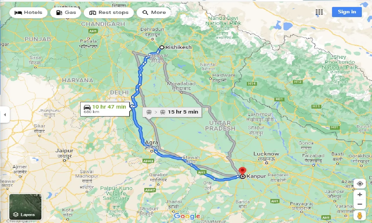 rishikesh-to-kanpur-one-way