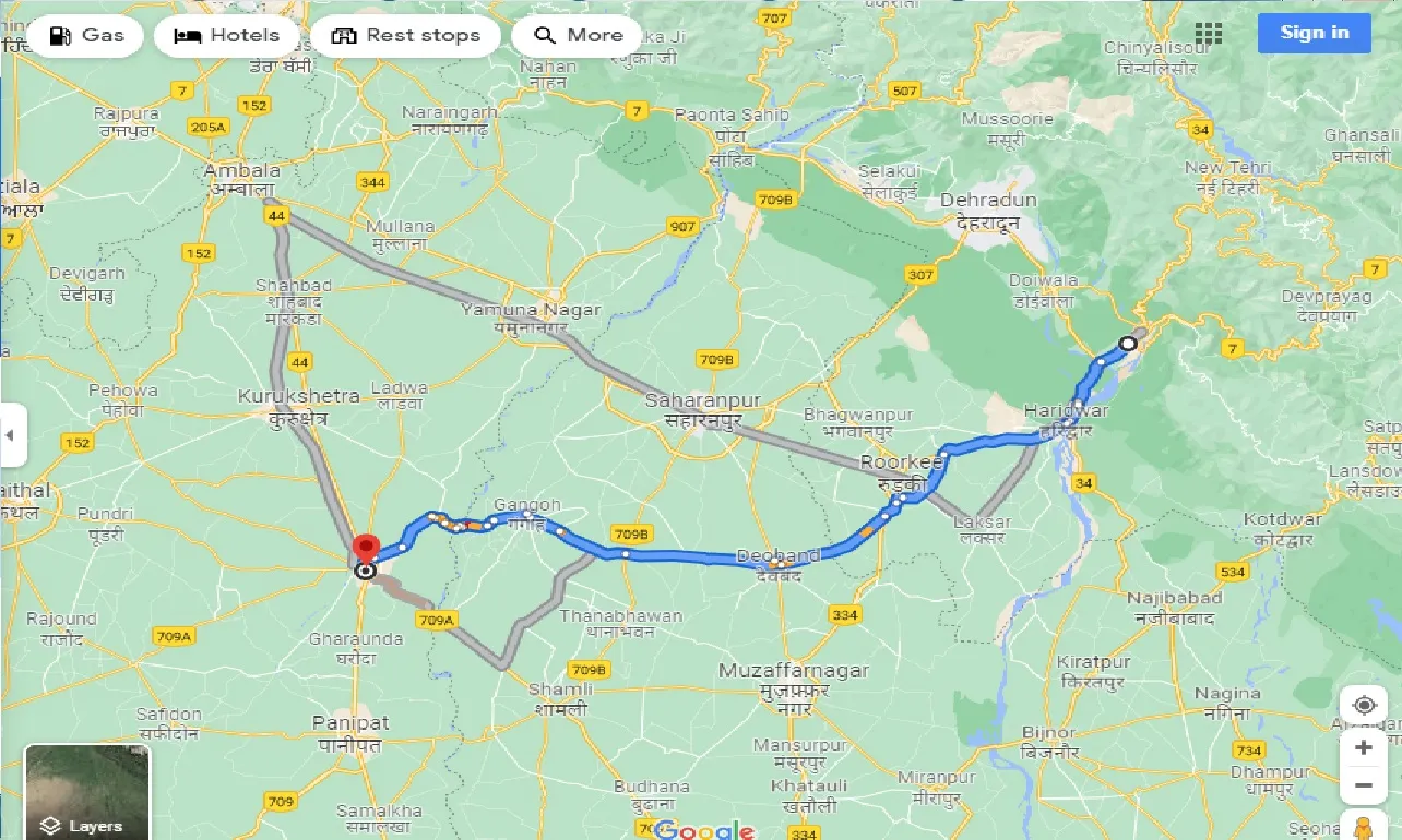 rishikesh-to-karnal-one-way