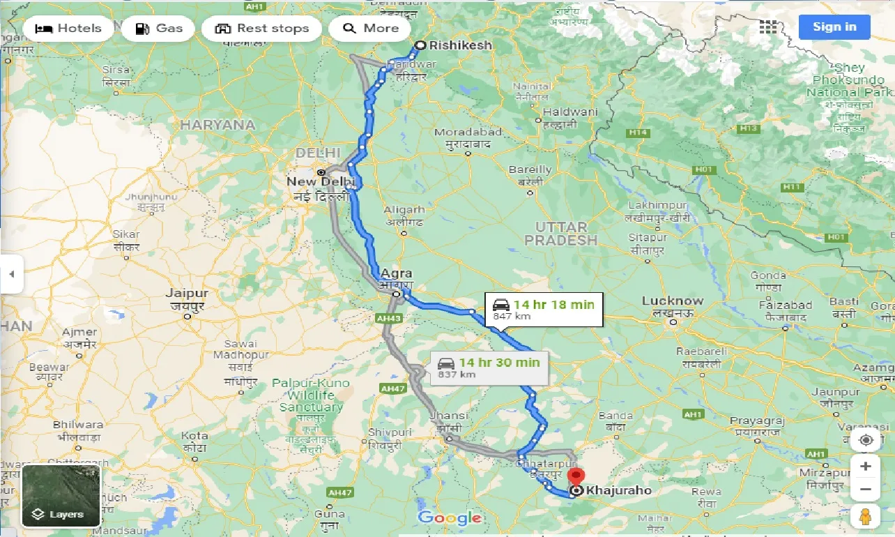 rishikesh-to-khajuraho-one-way