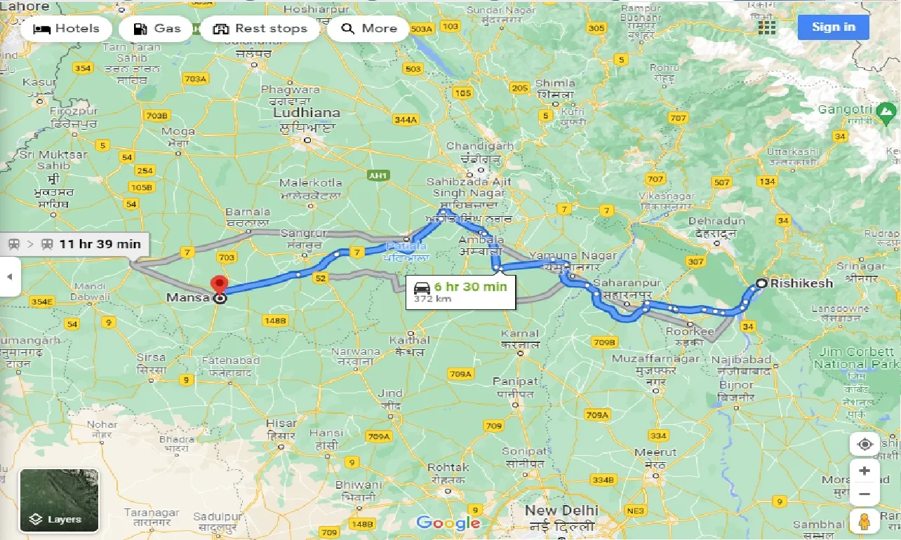 rishikesh-to-mansa-one-way