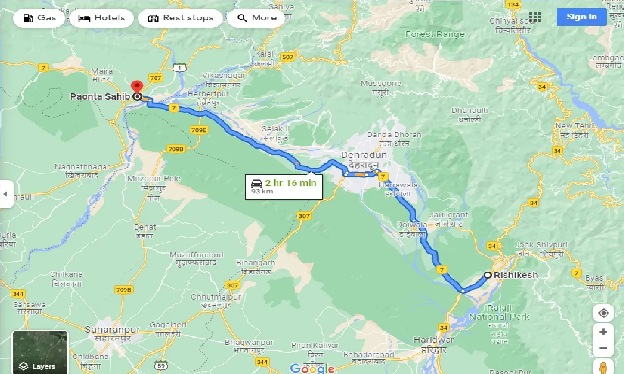 rishikesh-to-paonta-sahib-one-way