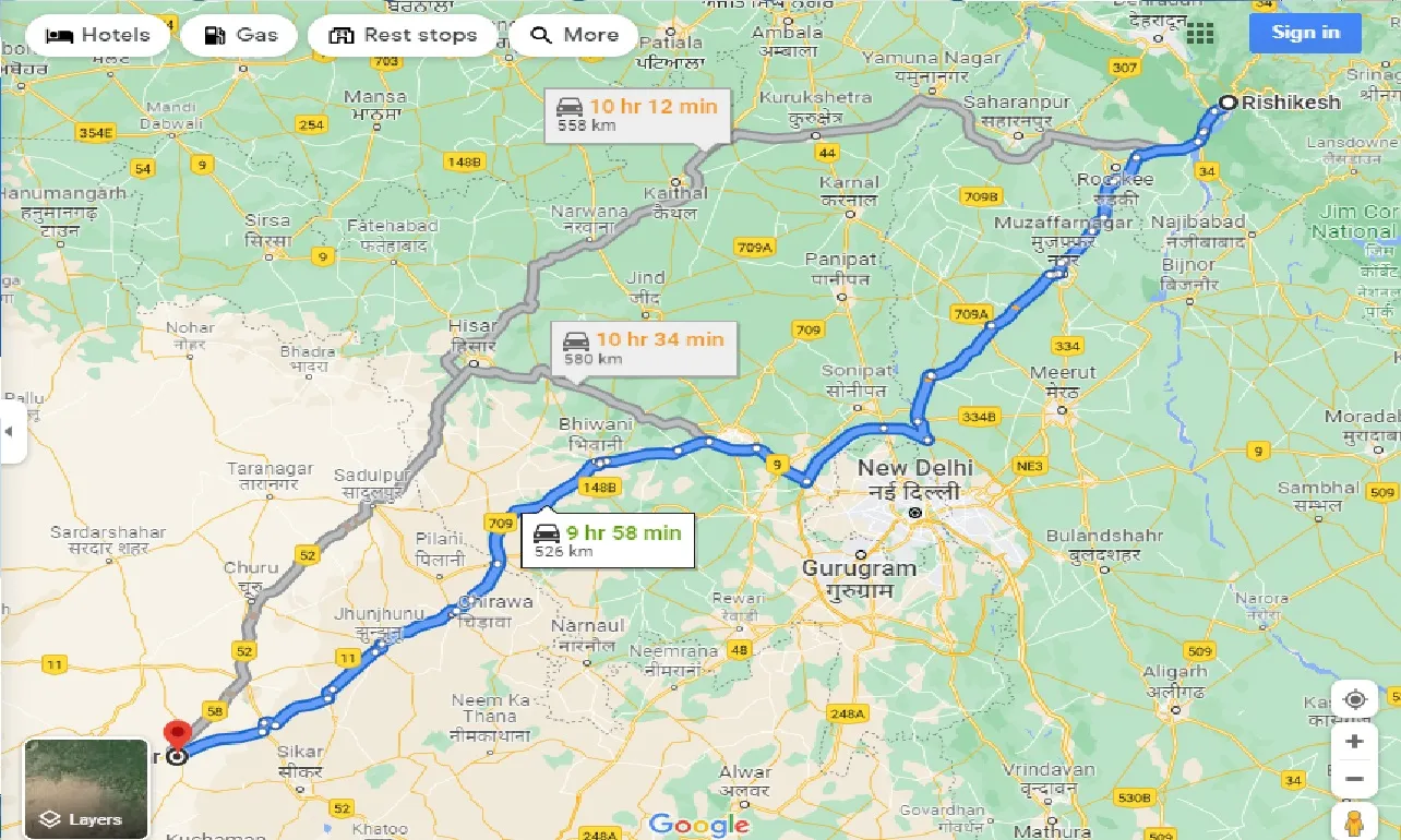 rishikesh-to-salasar-one-way
