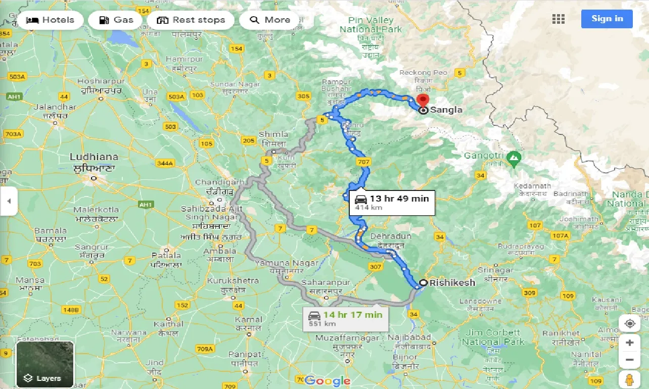 rishikesh-to-sangla-one-way