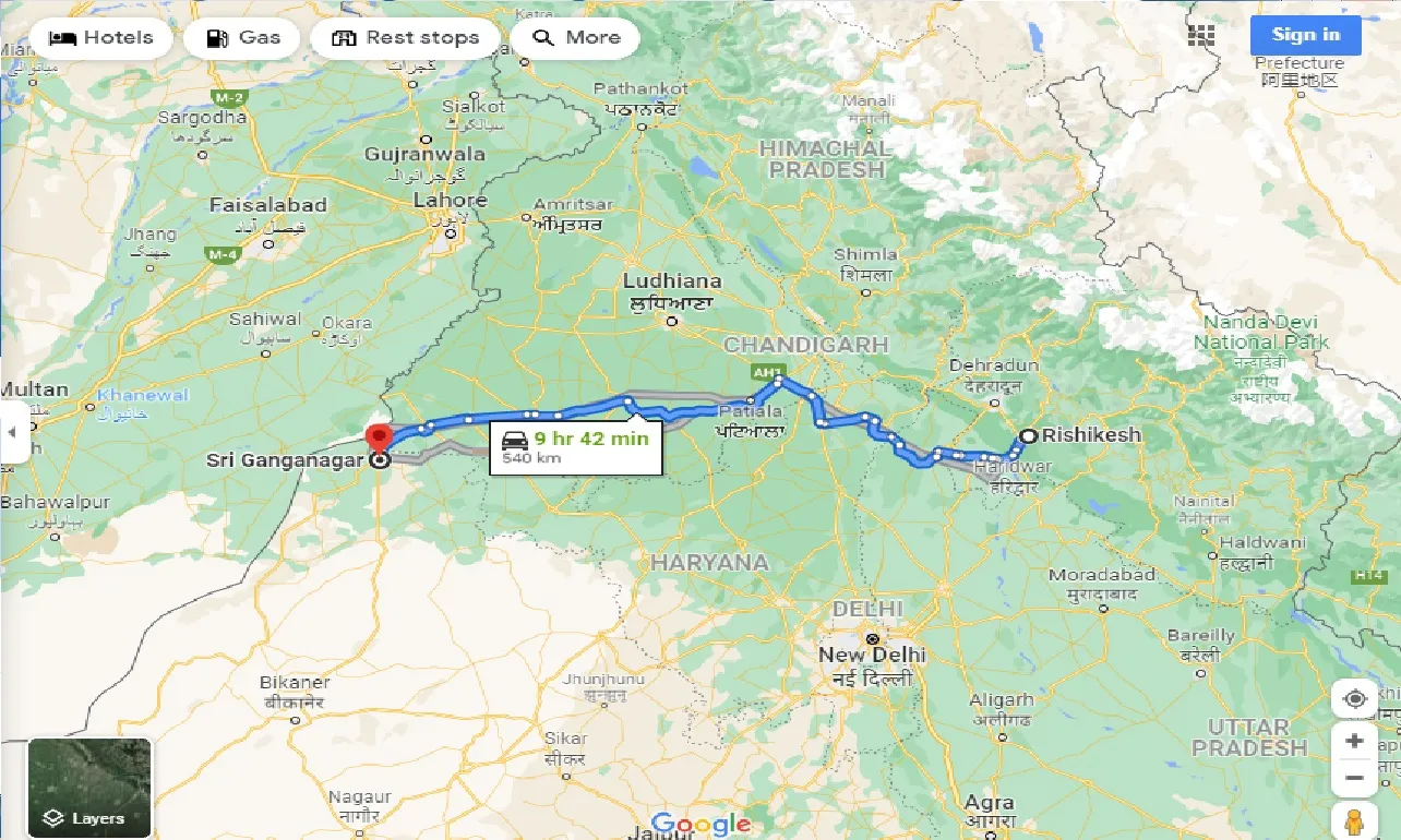 rishikesh-to-sri-ganganagar-one-way