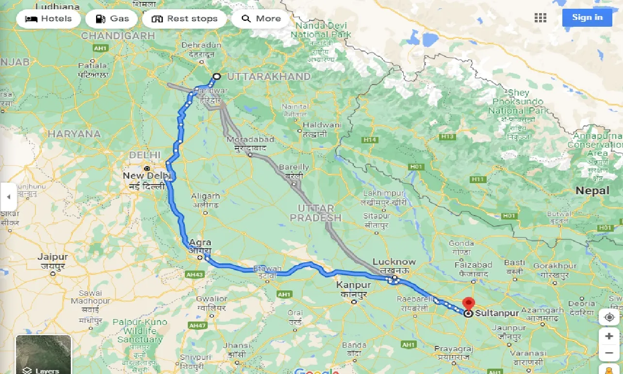 rishikesh-to-sultanpur-taxi