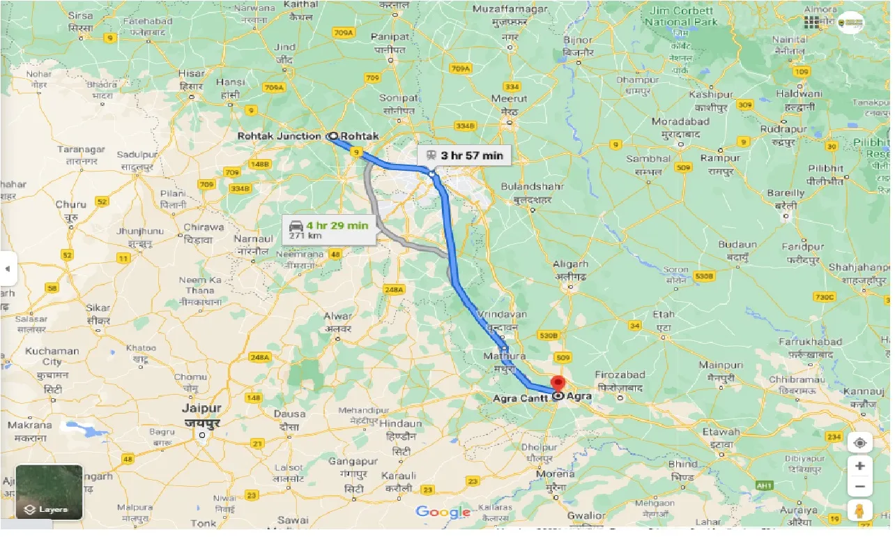 rohtak-to-agra-one-way