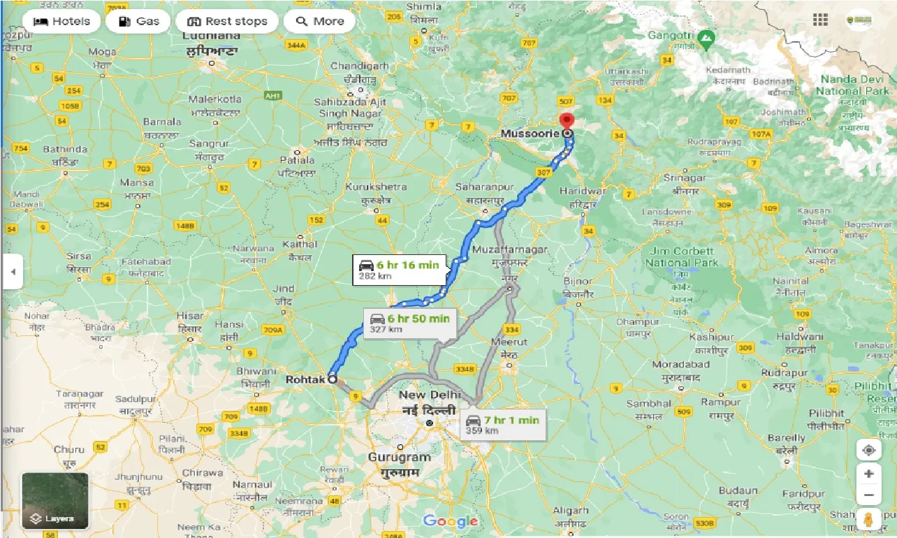 rohtak-to-mussoorie-round-trip