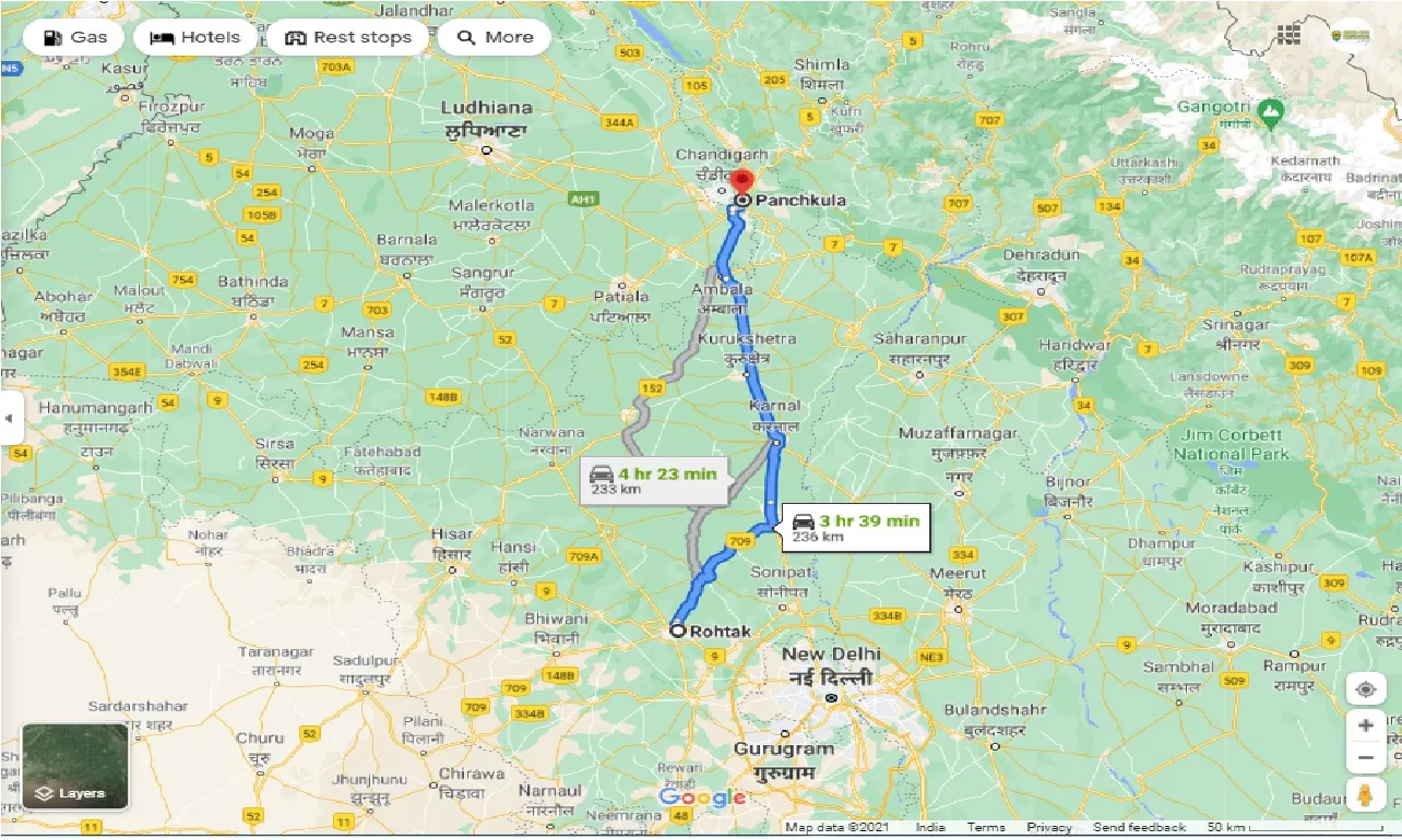 rohtak-to-panchkula-round-trip