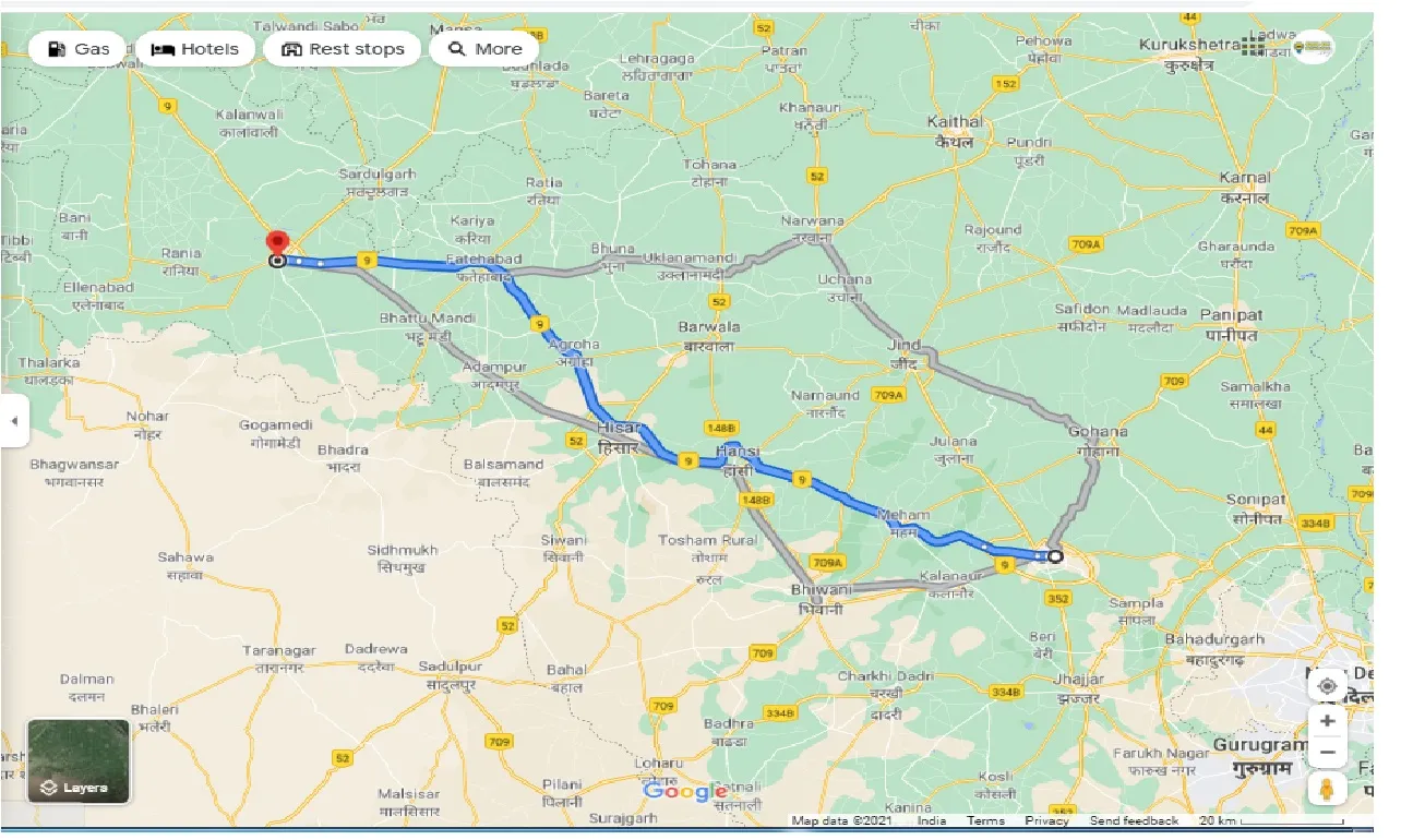 rohtak-to-sirsa-one-way