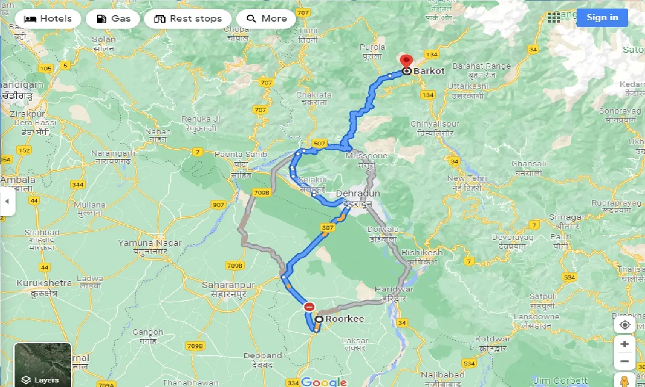 roorkee-to-barkot-one-way