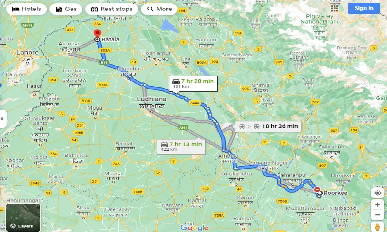 roorkee-to-batala-one-way