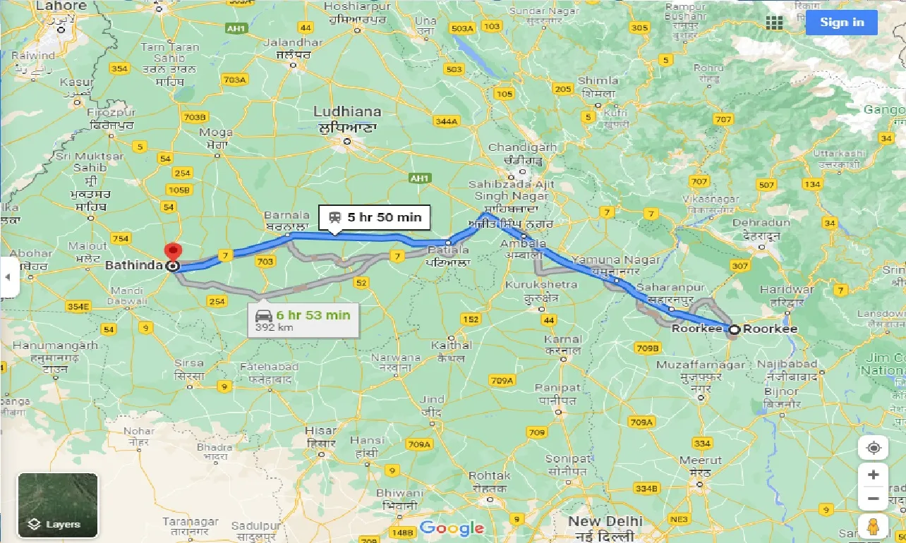 roorkee-to-bathinda-taxi