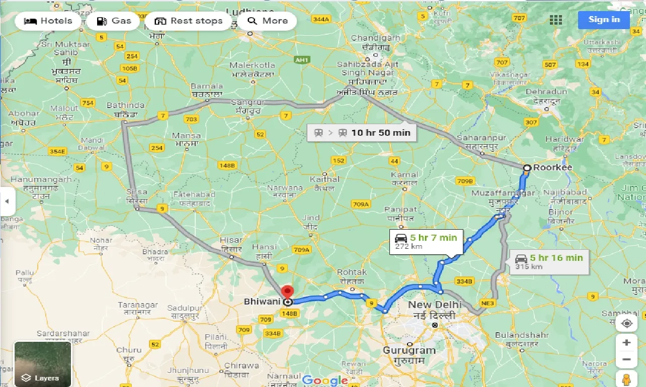 roorkee-to-bhiwani-one-way