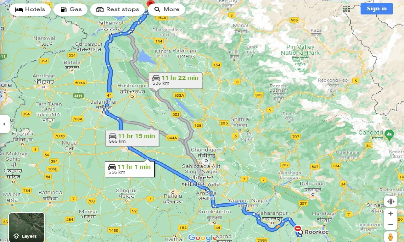 roorkee-to-chamba-hp-one-way