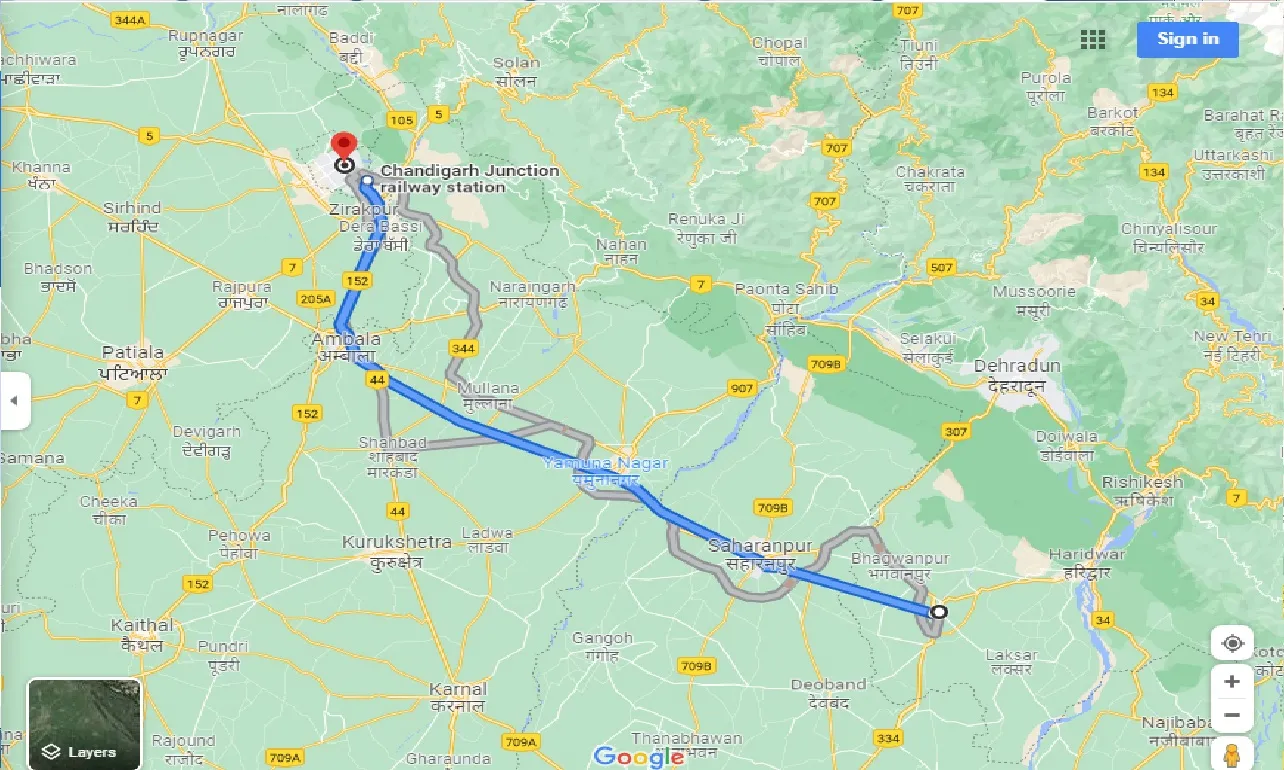 roorkee-to-chandigarh-one-way