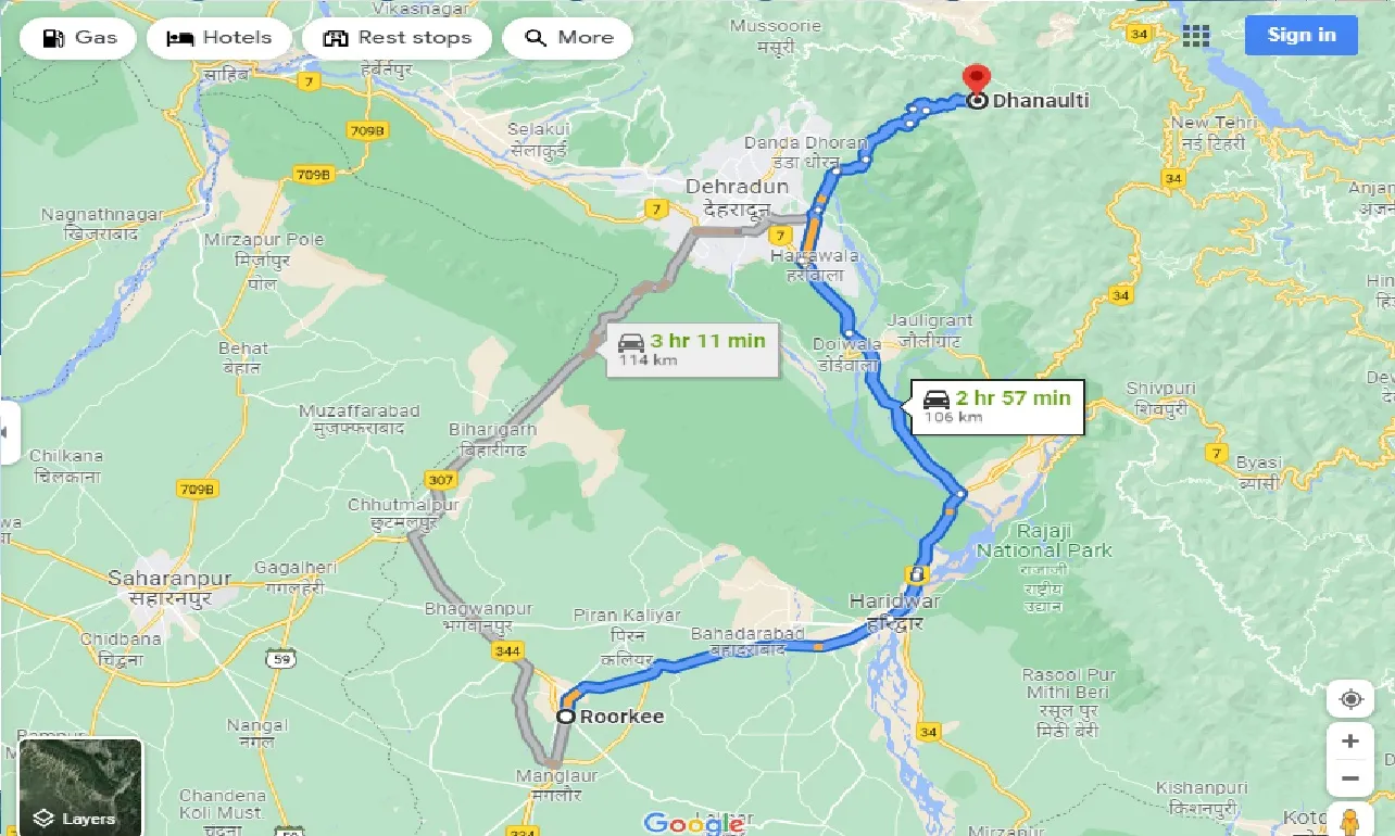 roorkee-to-dhanaulti-taxi