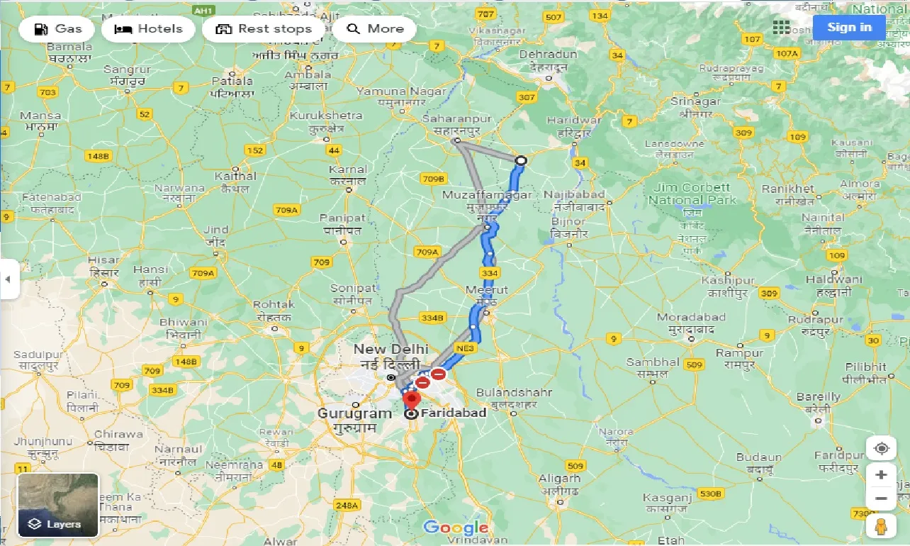 roorkee-to-faridabad-one-way