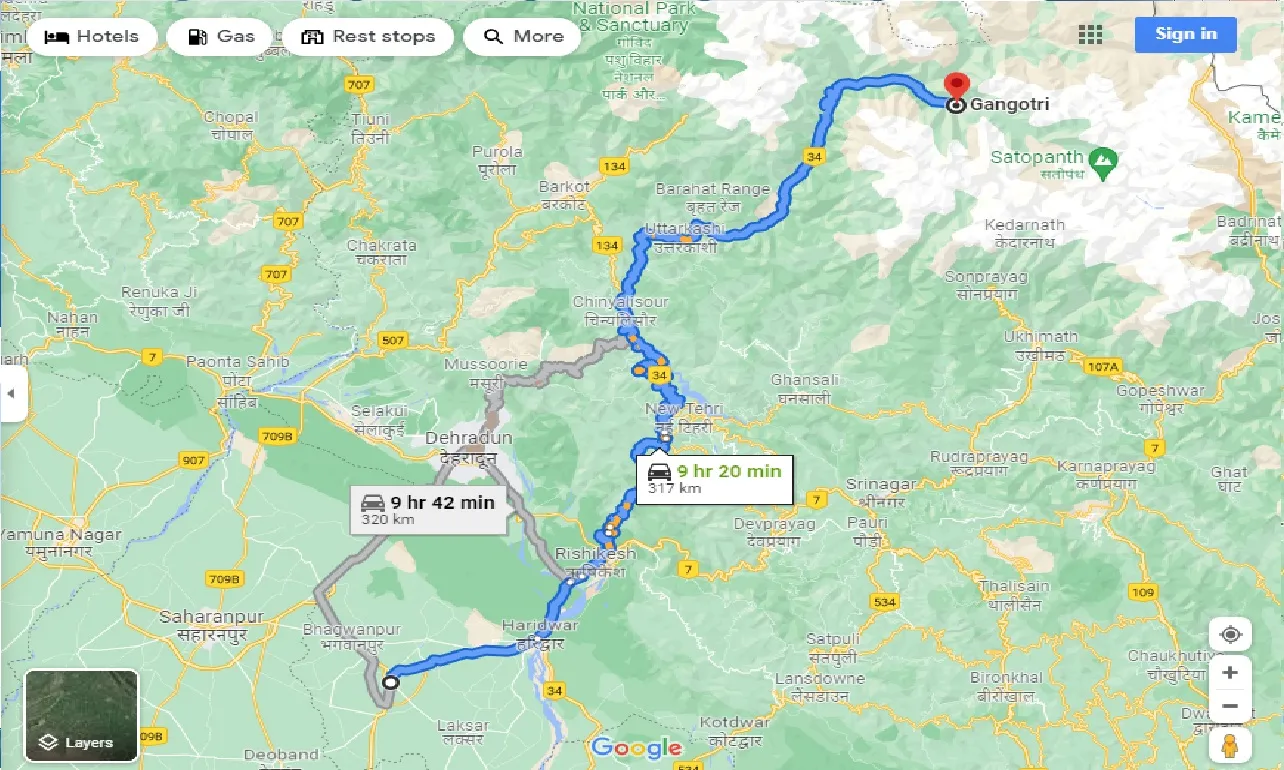 roorkee-to-gangotri-one-way