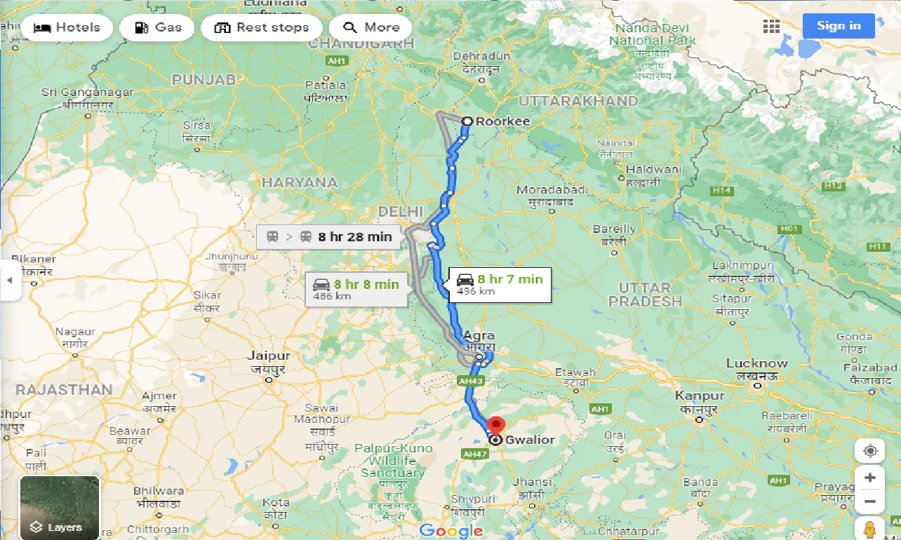 roorkee-to-gwalior-one-way