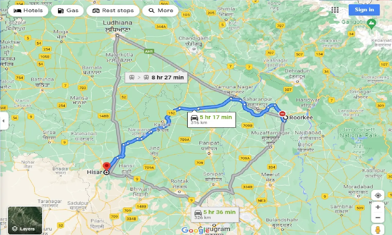 roorkee-to-hisar-one-way