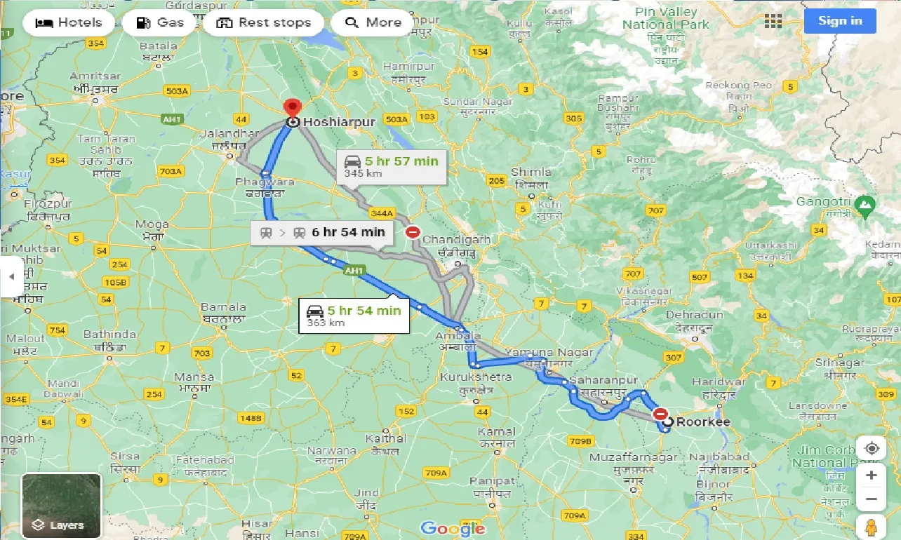 roorkee-to-hoshiarpur-taxi
