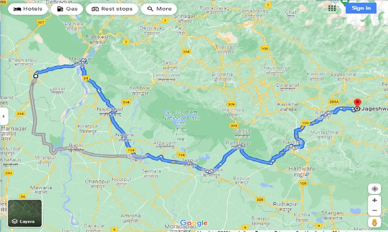 roorkee-to-jageshwar-dham-one-way