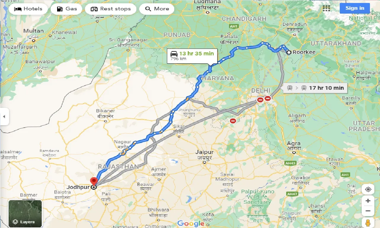 roorkee-to-jodhpur-one-way