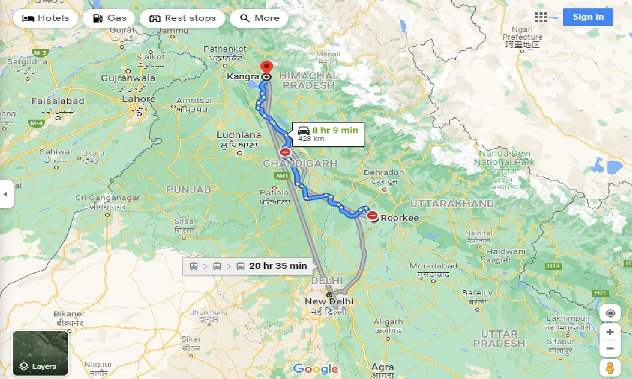 roorkee-to-kangra-taxi
