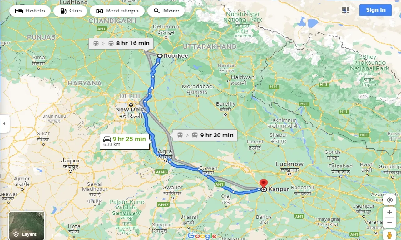 roorkee-to-kanpur-one-way