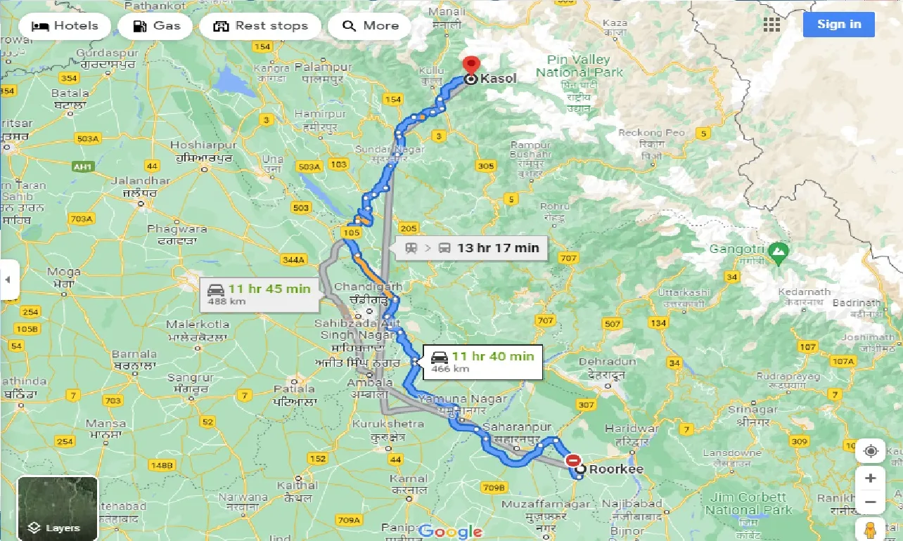 roorkee-to-kasol-one-way