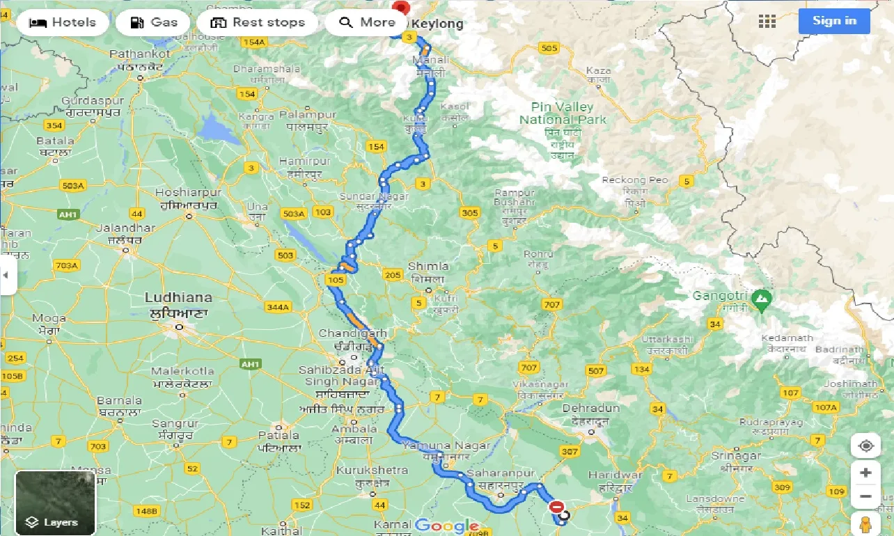 roorkee-to-keylong-taxi