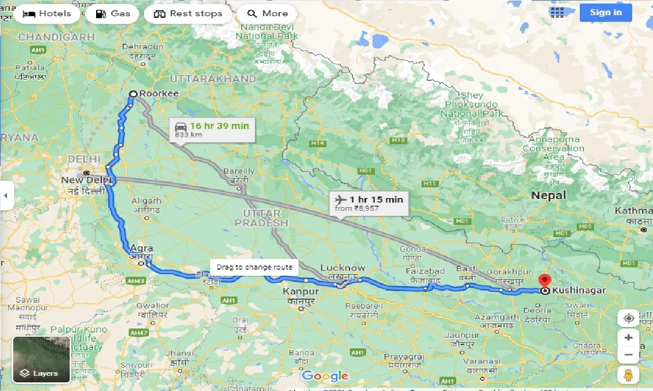 roorkee-to-kushinagar-one-way
