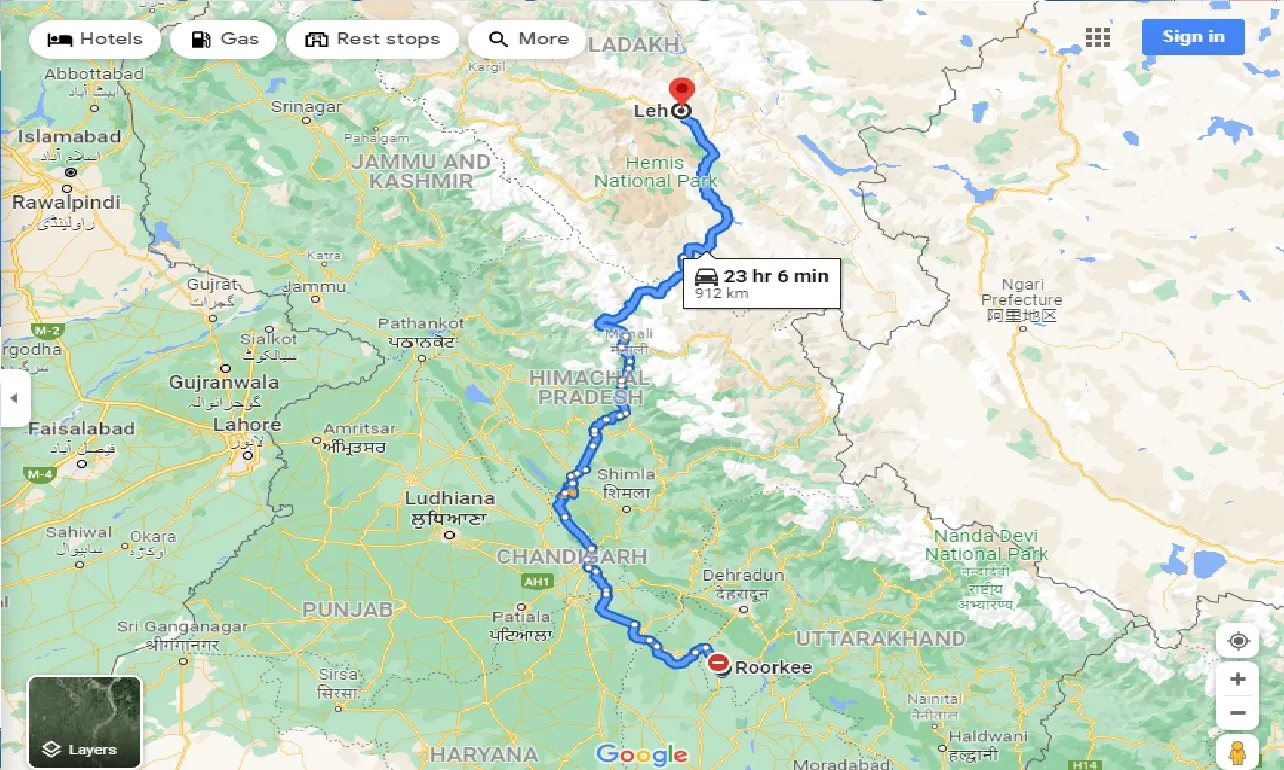 roorkee-to-leh-one-way