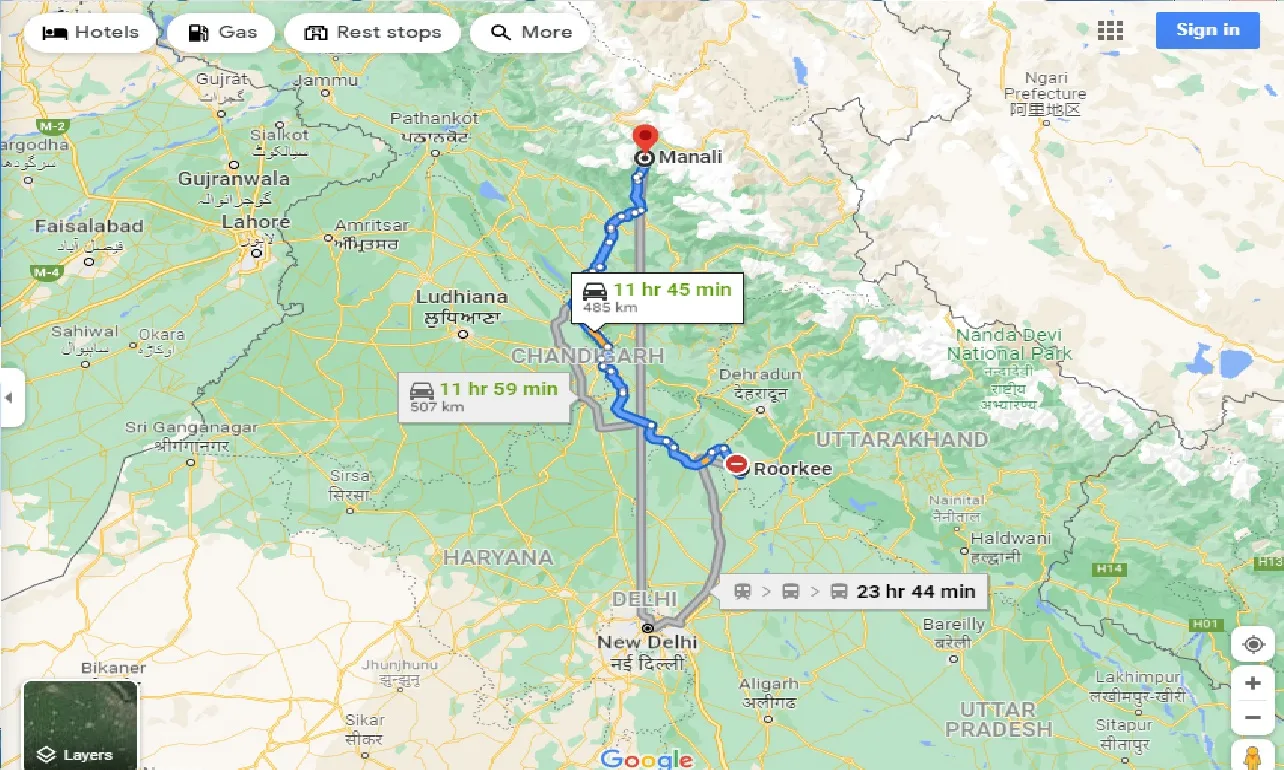 roorkee-to-manali-taxi