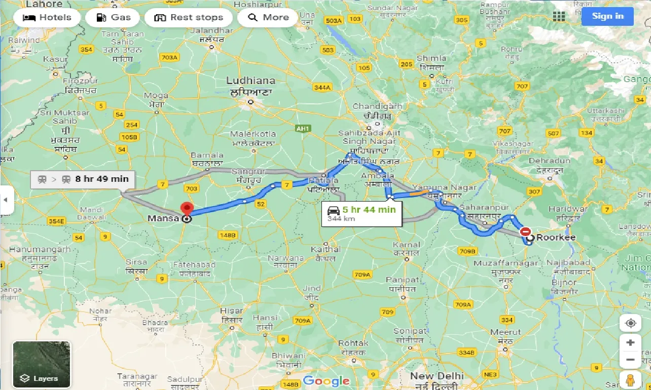 roorkee-to-mansa-one-way