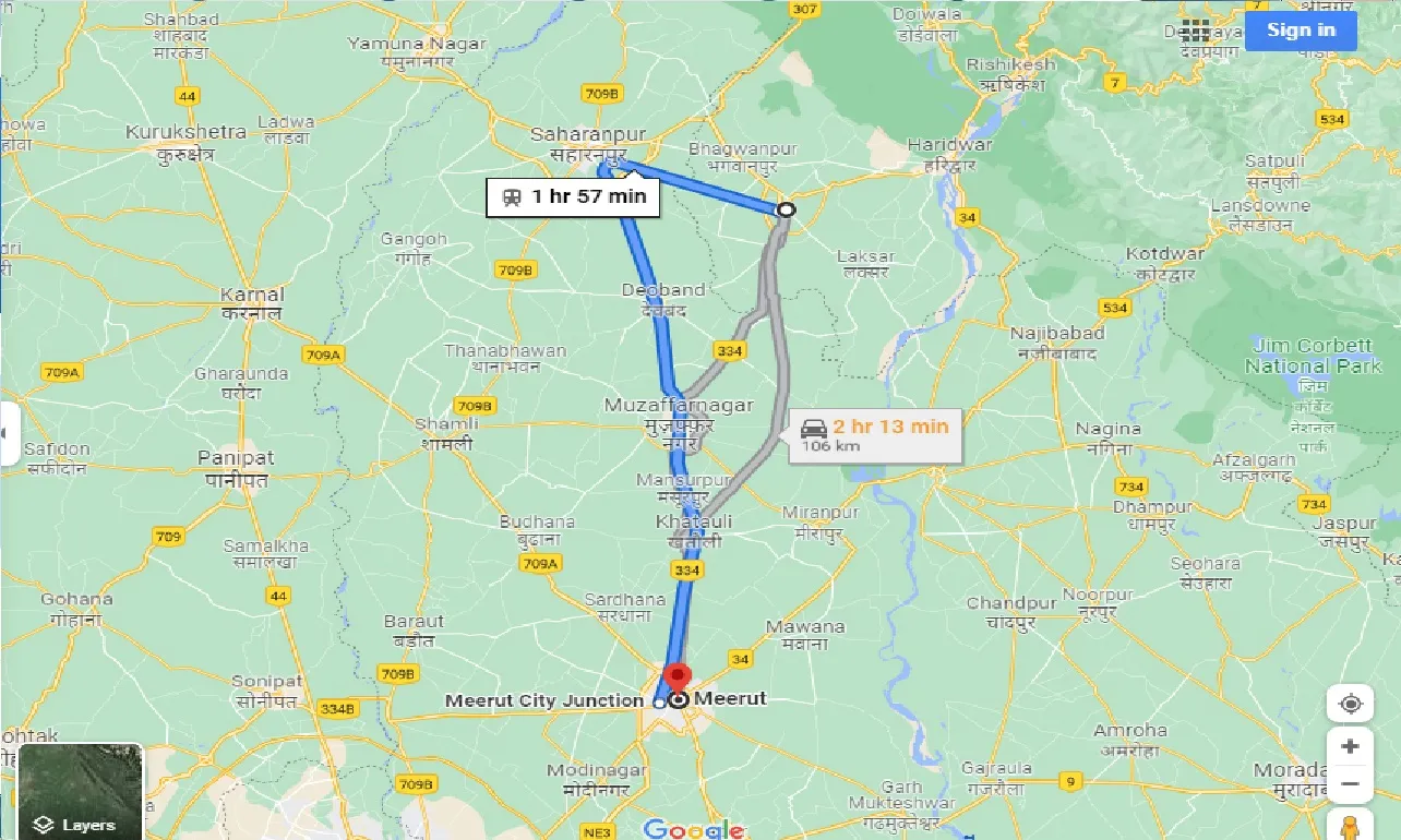 roorkee-to-meerut-one-way