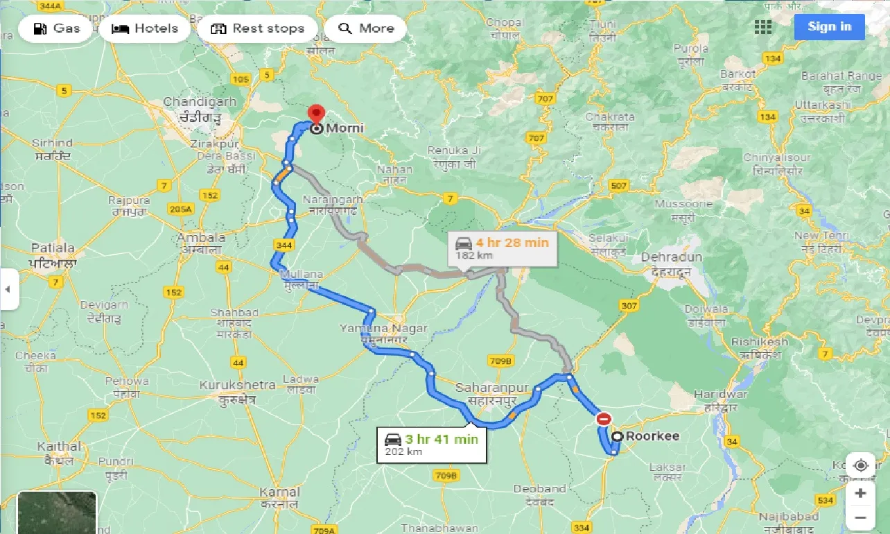roorkee-to-morni-one-way
