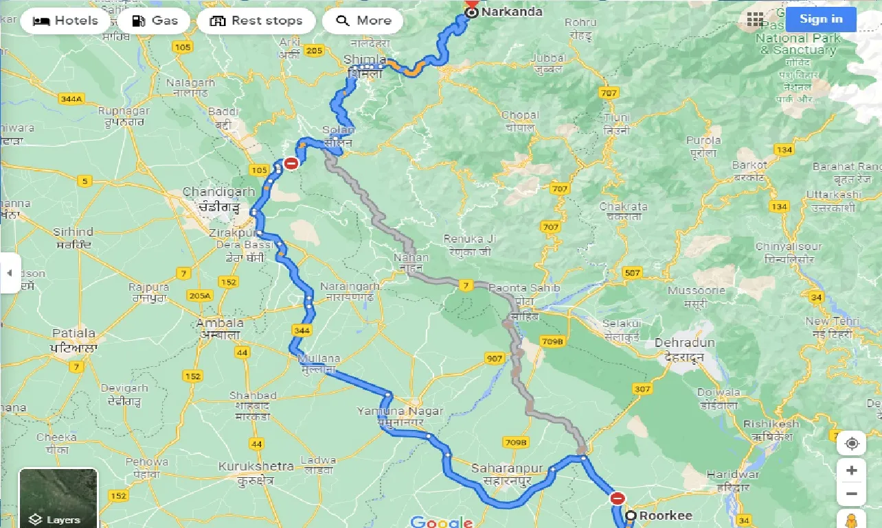 roorkee-to-narkanda-taxi