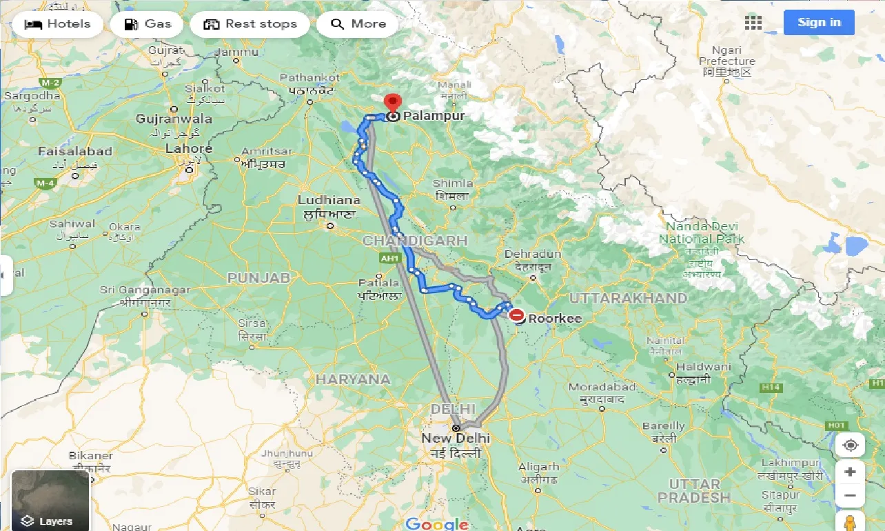 roorkee-to-palampur-one-way