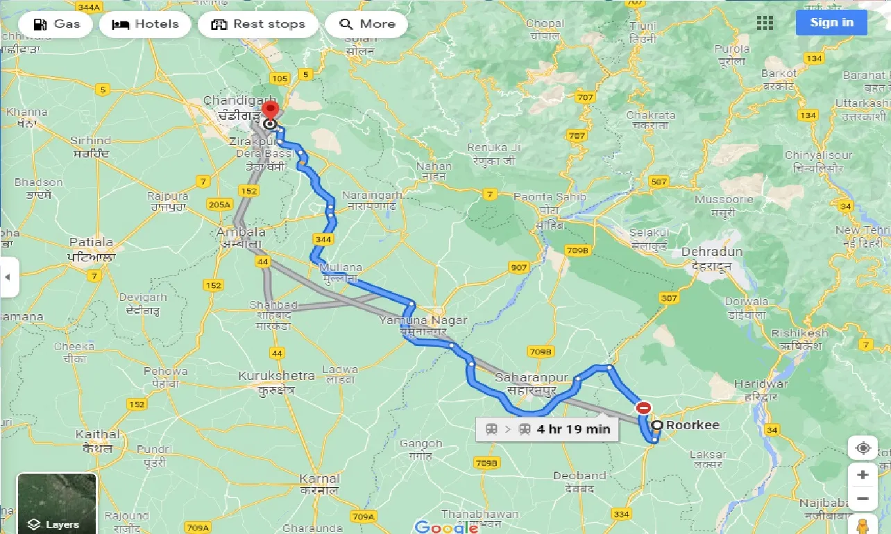 roorkee-to-panchkula-one-way