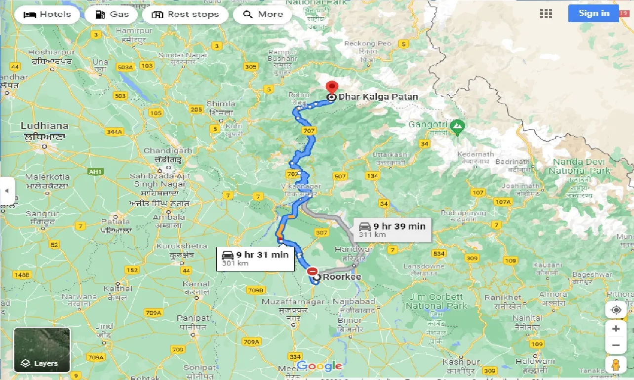roorkee-to-parvati-valley-one-way