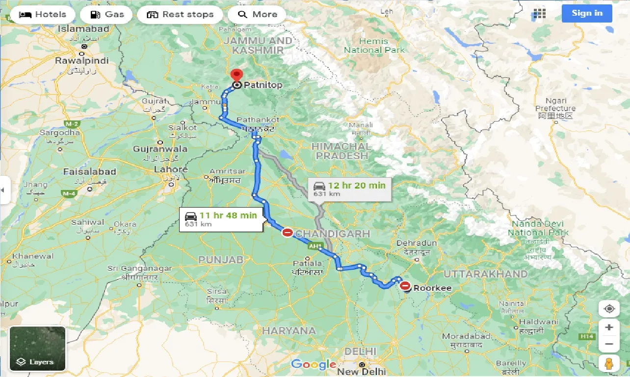roorkee-to-patnitop-taxi