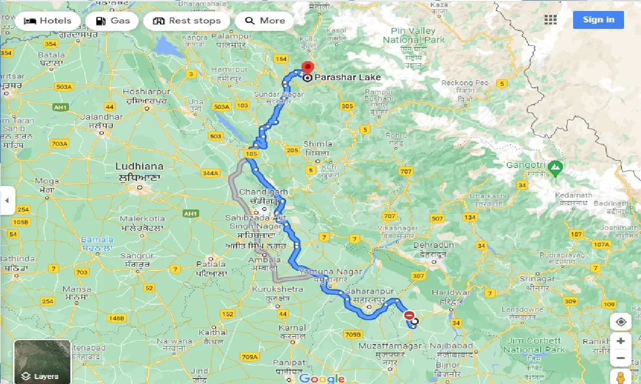 roorkee-to-prashar-lake-one-way