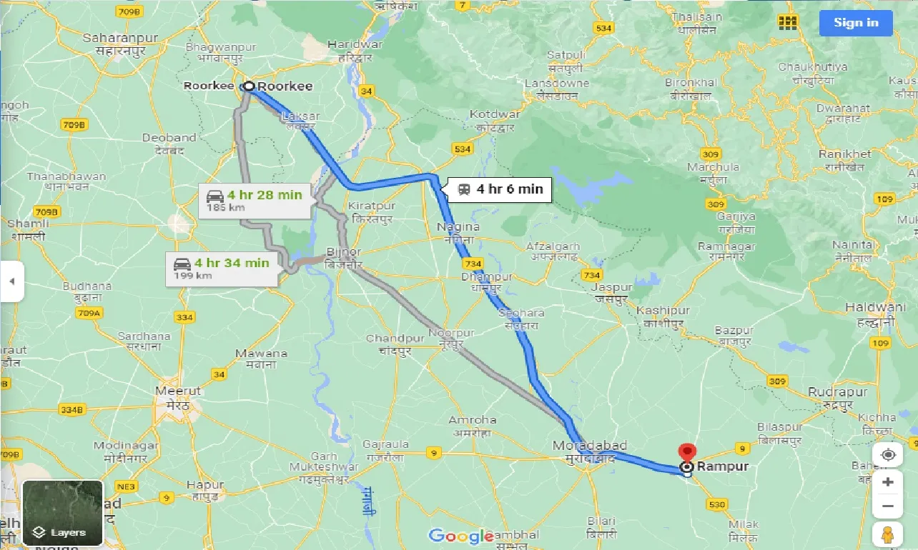 roorkee-to-rampur-one-way