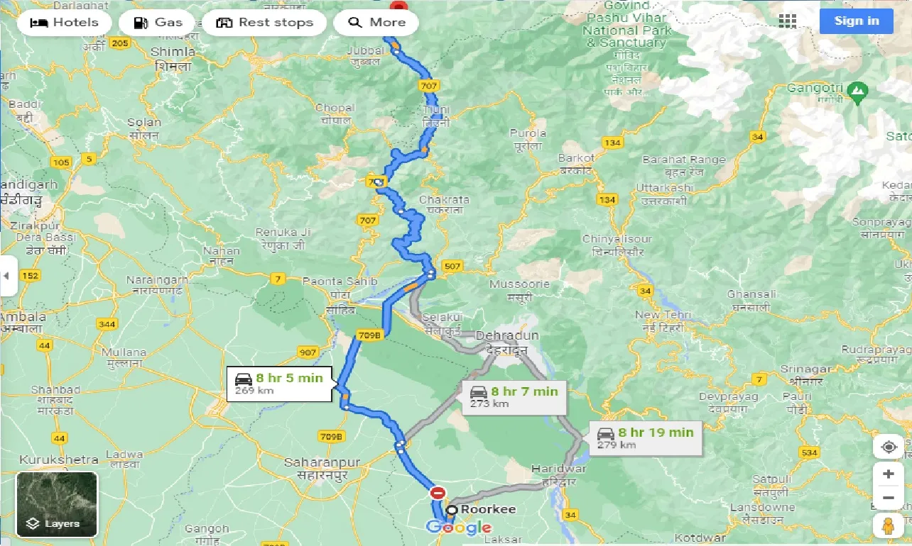 roorkee-to-rohru-one-way