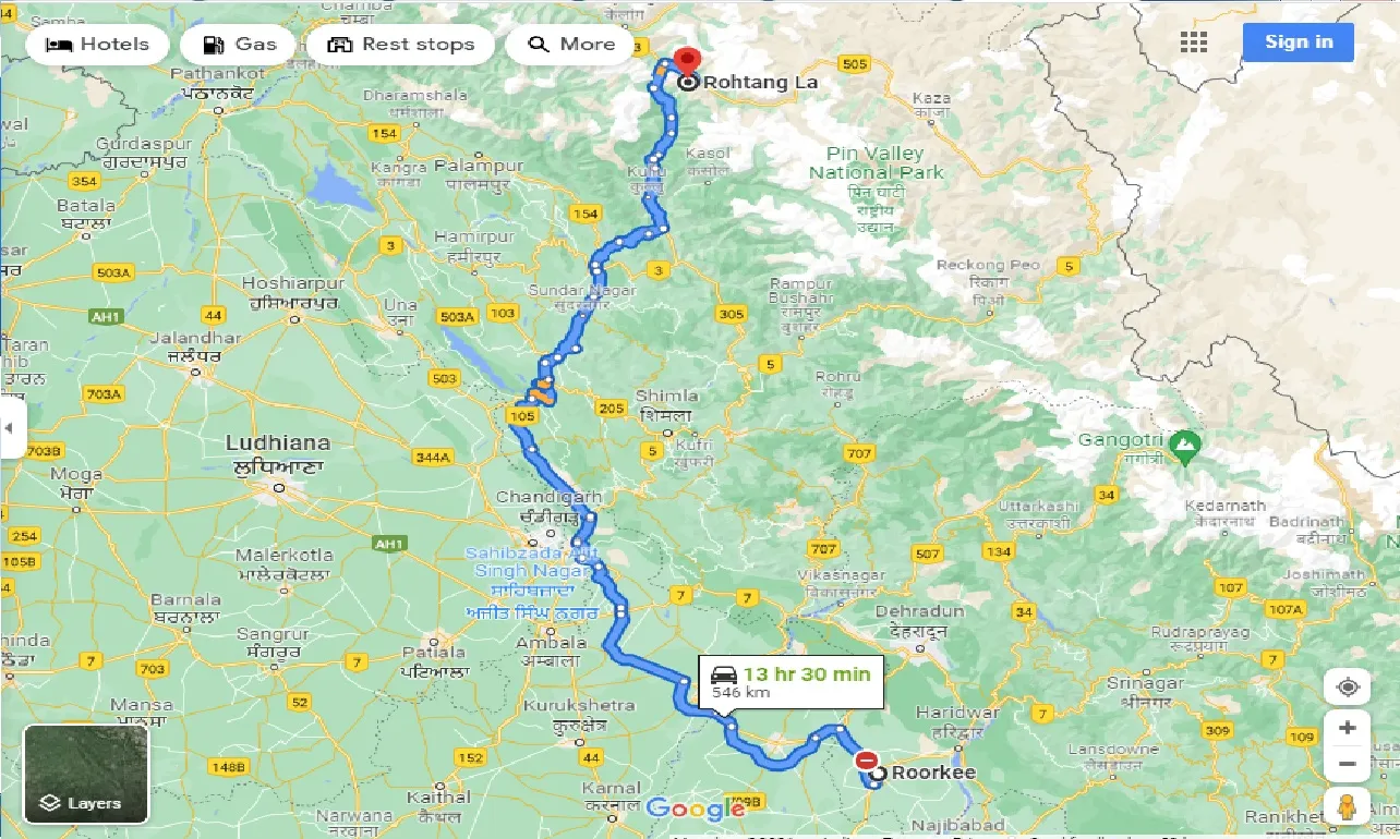 roorkee-to-rohtang-la-one-way
