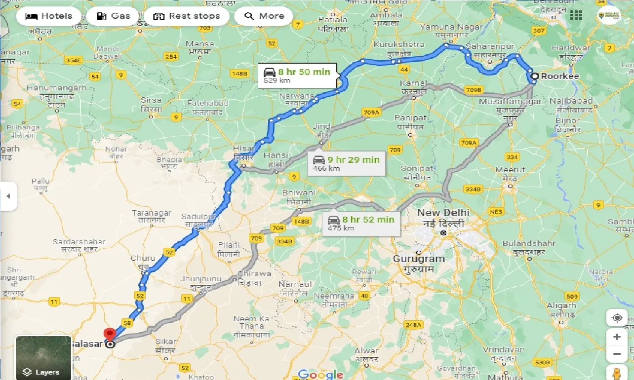 roorkee-to-salasar-taxi